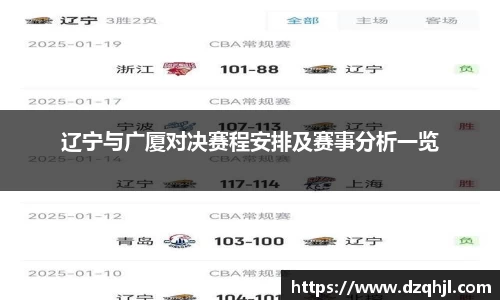 辽宁与广厦对决赛程安排及赛事分析一览
