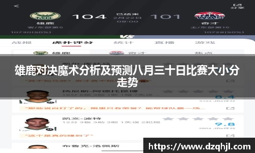雄鹿对决魔术分析及预测八月三十日比赛大小分走势